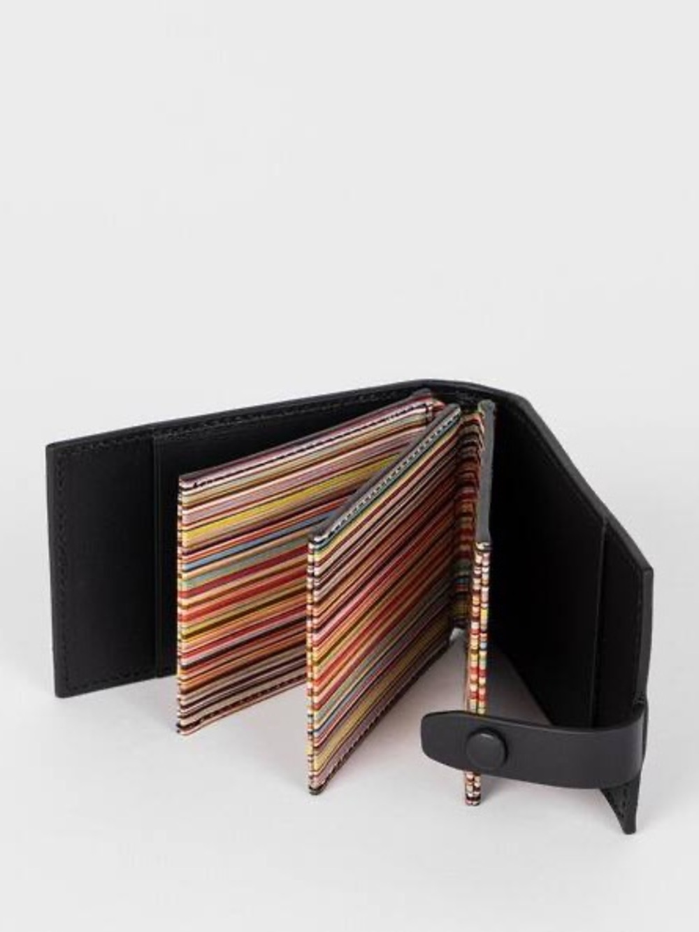 Rare NWT $295 Paul Smith Leather Signature Stripe Card Wallet, made in Italy.